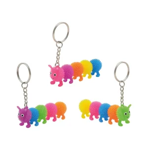 12 x Squishy Caterpillar Keyrings