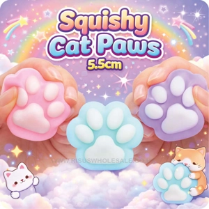 42 x Squishy Cat Paws 5.5cm