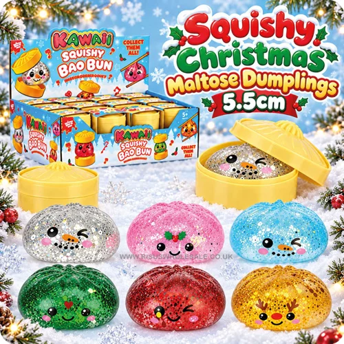 24 x Christmas Maltose Squishy Bao Dumplings 5.5cm