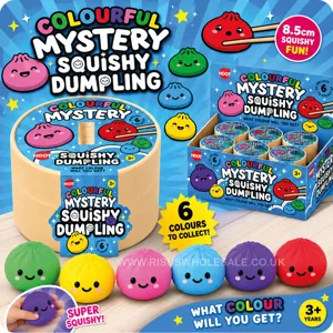 12 x  Squishy Colourful Mystery Dumplings 8.5cm