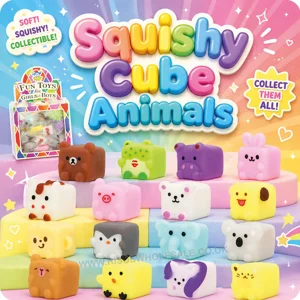 96 x Mini Squishy Cube Animals
