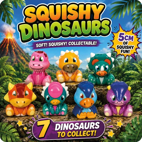 120 x Squishy Dinosaurs 5cm