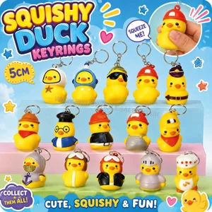 120 x Squishy Duck Keyrings 5cm