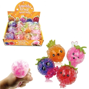 12 x Squishy Fruit Bead Balls