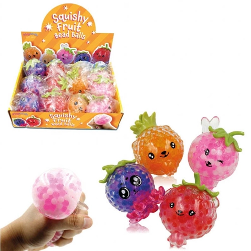12 x Squishy Fruit Bead Balls
