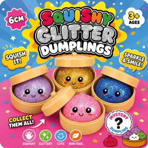 12 x Squishy Glitter Dumplings 6cm