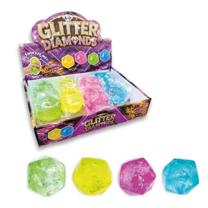 12 x Squishy Glitter Maltose Diamond Cubes 6cm