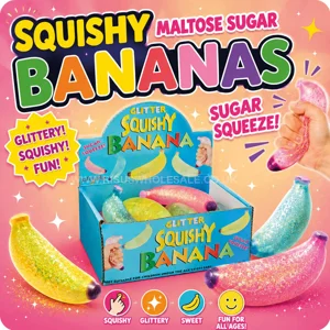 12 x Squishy Maltose Sugar Bananas 12cm