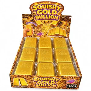 12 x Squishy Gold Bullion Bars 12cm