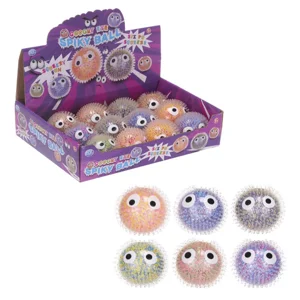 12 x Squishy Googly Eye Spiky Balls 6.5cm