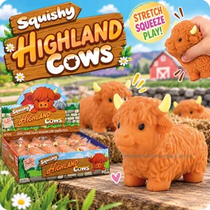 12 x Squishy Highland Cows 11cm