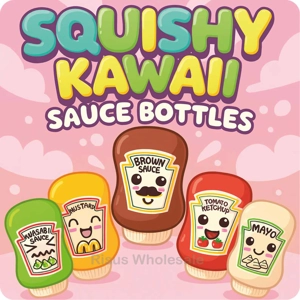 12 x Squishy Kawaii Sauce Bottles