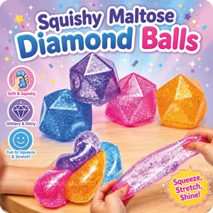 12 x Squishy Maltose Sugar Diamond Balls