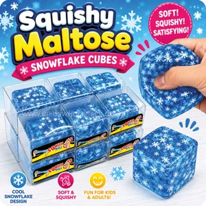 12 x Squishy Maltose Sugar Snowflake Cubes