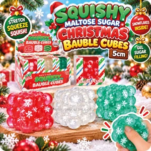 12 x Squishy Maltose Christmas Bauble Cubes 5cm