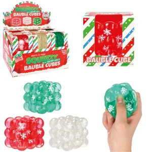 12 x Squishy Maltose Christmas Bauble Cubes 5cm