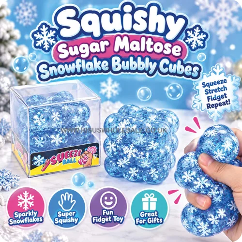 12 x Squishy Maltose Sugar Bubby Snowflake Cubes