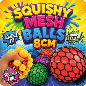 12 x Squishy Mesh Balls 6cm