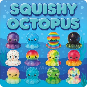 12 x Slow Rise Squishy Octopus 4cm
