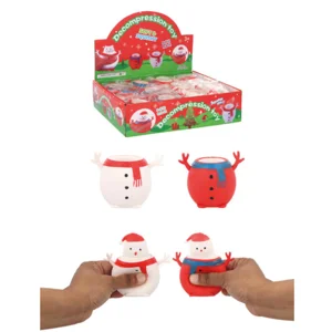 12 x Squishy Pop Up Santa & Snowman