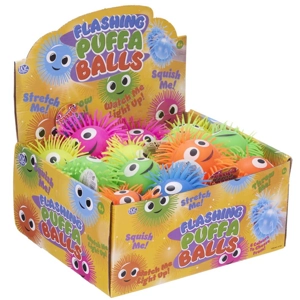 24 x Smiley Face Light Up Puffa Balls 15cm