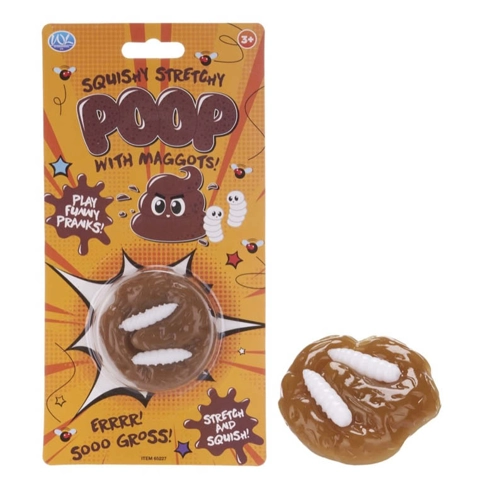 12 x Squishy Stretchy Poo With Maggots
