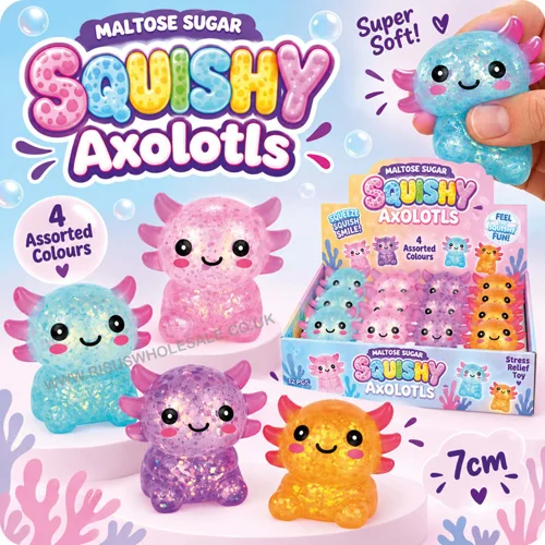 12 x Squishy Maltose Sugar Axolotls 7cm
