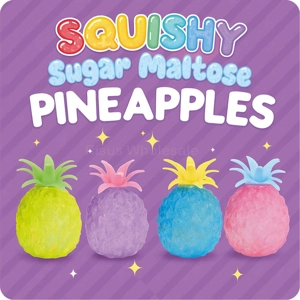 12 x Squishy Sugar Maltose Pineapples 9cm