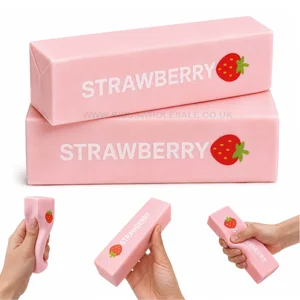12 x Squishy Strawberry Butter Sticks 14cm