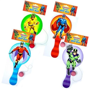24 x Wooden Superhero Paddle Bats