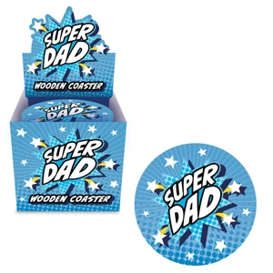 24 x Super Dad Wooden Drinks Coasters