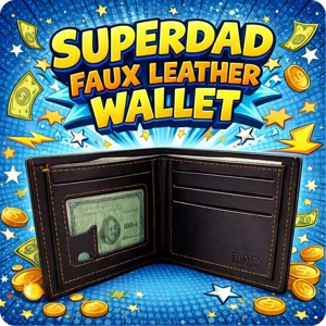 12 x Faux Leather Dad Wallets