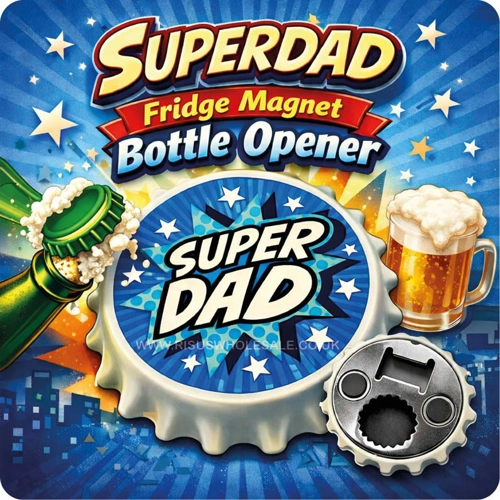 12 x Superdad Fridge Magnet Bottle Openers