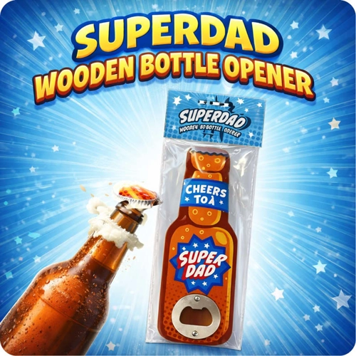 24 x Superdad Wooden Bottle Openers