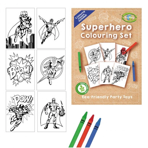 60 x Eco Super Hero A6 Colouring Sets