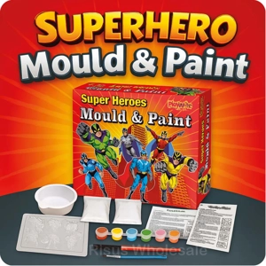6 x Super Hero Mould & Paint Magnet Sets