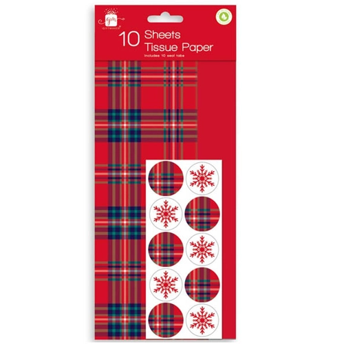 24 x Tartan Tissue Paper 10pk