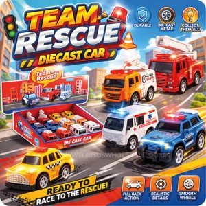 12 x Team Rescue Diecast Cars