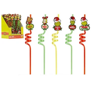 30 x The Grinch Reusable Curly Straws