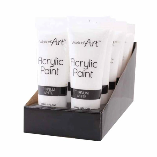 12 x Titanium White Acrylic Paint 120ml