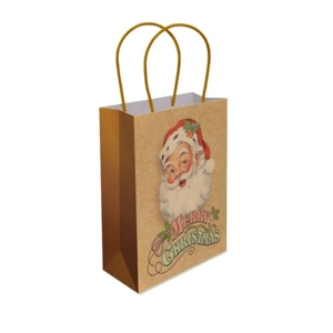 12 x Medium Traditional Santa Gift Bags W/Handles