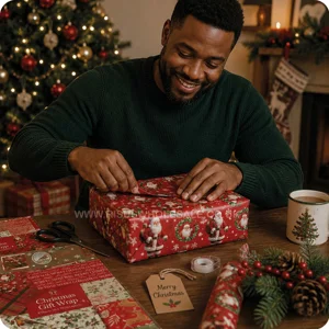 50 x Traditional Christmas Gift Wrap Sheets 8pk