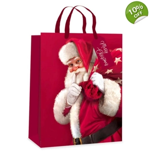 12 x Luxury Red Traditional Santa Gift Bags - MED