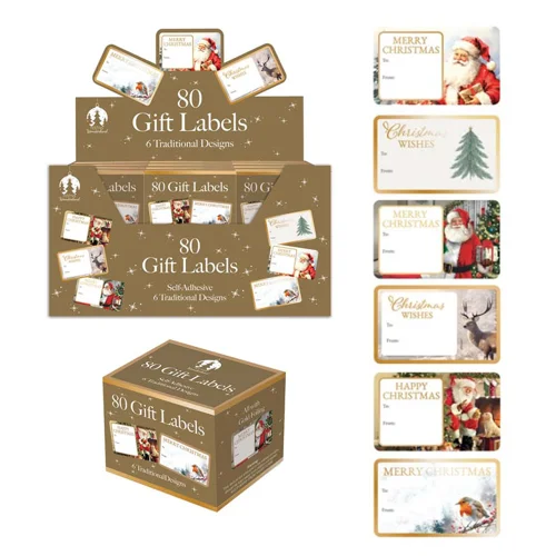 24 x Traditional Self Adhesive Gift Tags 80pk