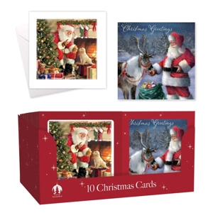 24 x Traditional Santa Christmas Cards 10pk