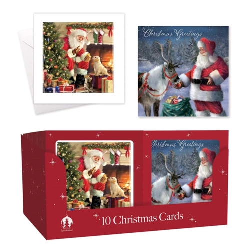 24 x Traditional Santa Christmas Cards 10pk