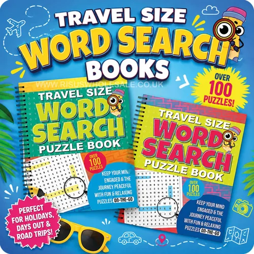 12 x Travel Size Word Search Puzzle Books