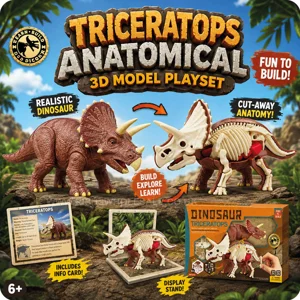 6 x Triceratops 3D Anatomical Model Playsets