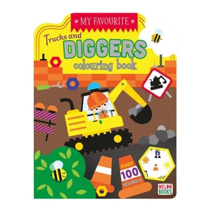20 x Trucks & Diggers Colouring & Sticker Books