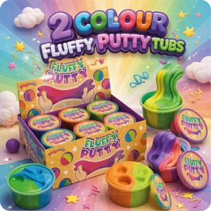 12 x Two Colour Fluffy Putty Pots